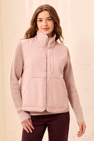 Packable Puffer Zip Up Vest-Violetice