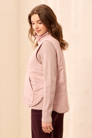 Packable Puffer Zip Up Vest-Violetice