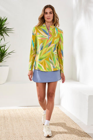 UPF 50+ High Performance Quarter-Zip Long Sleeve Pullover-Limetart