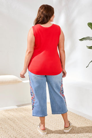 Plus Wear-Two-Ways Versatile Tank Top-Coralred