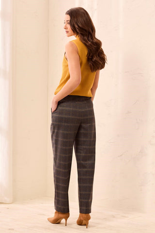 Ponte Pull-On Ankle Pant With Pintuck Detail-Buff