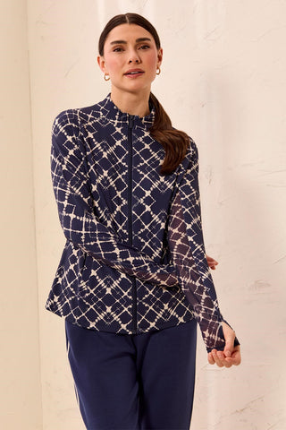 UPF 50+ High Performance Mesh Sleeve Zip-Up Cardigan-Estateblue
