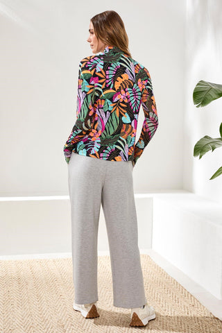 UPF 50+ High Performance Mesh Mock-Neck Zip-Up Cardigan With Thumbholes-Tropical
