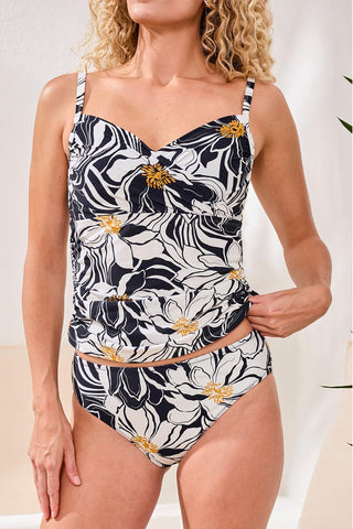 Flatten It® Tummy Control Reversible High Waisted Bikini Bottom-Abyss