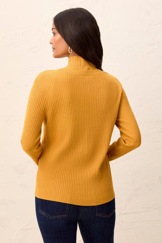 Ribbed Button-Front Sweater Cardigan-Buff