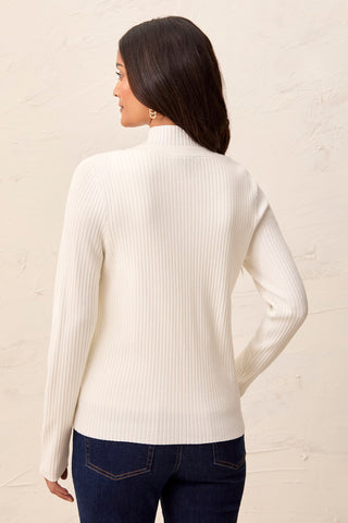 Cardigan Boutonné En Tricot Côtelé -Crème