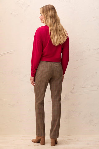 Pantalon Évasé À Enfiler En Bengaline À Carreaux-Jazzy