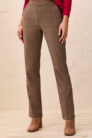 Pantalon Évasé À Enfiler En Bengaline À Carreaux-Jazzy