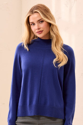 Signature Cashmere Mock Neck Raglan Sleeve Sweater-Stellar