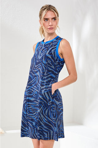 UPF 50+ High Performance Sleeveless Quarter-Zip Dress-Aquatic