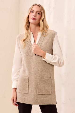 Sleeveless Tunic Knit Sweater Vest-Fossil