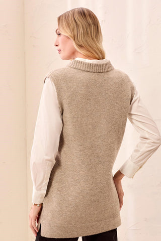Sleeveless Tunic Knit Sweater Vest-Fossil