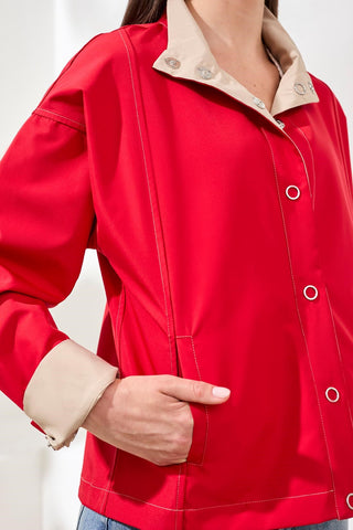 Veste Réversible À Fermeture Pression
-Sangria