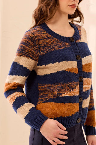Cardigan En Tricot Doux À Col Rond Et Boutons-Stellaire