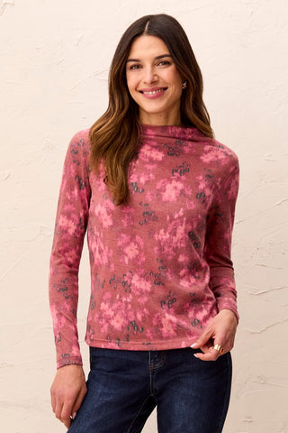 Soft Knit Funnel Neck Long Sleeve Top-Nostalgia