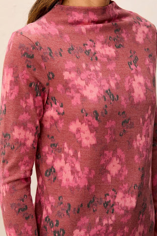 Soft Knit Funnel Neck Long Sleeve Top-Nostalgia