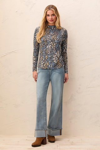 Soft Knit Funnel Neck Long Sleeve Top-Satinsky