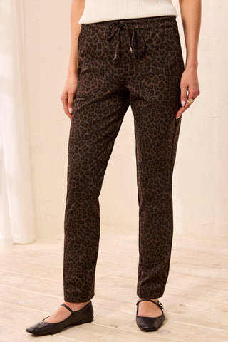 Soft Ponte Elastic Waist Pull-On Pants-Hickory