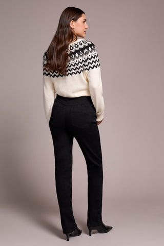 Sophia Curvy Boundless Stretch Pull-On Straight Leg Denim Jeans-Black