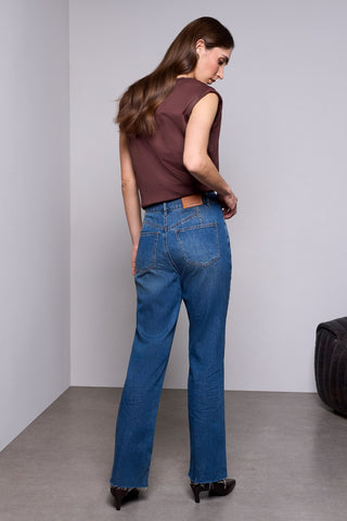 BLUE THREAD Sophia Curvy Straight Leg 90's Denim Jeans-Authenticblue