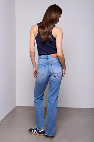 BLUE THREAD Sophia Curvy Straight Leg 90's Denim Jeans-Campusblue