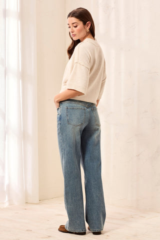 Jean Brodé Sophia Curvy Jambe Droite-Fleur bleu