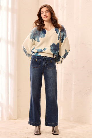 Sophia Curvy Super Straight Ankle Denim Jeans-Dusk