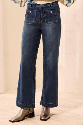 Sophia Curvy Super Straight Ankle Denim Jeans-Dusk