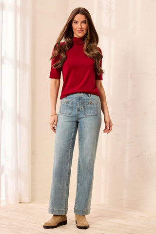 Sophia Curvy Super Straight Ankle Denim Jeans-Skylight