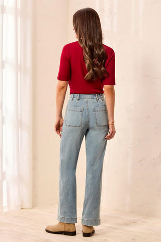 Sophia Curvy Super Straight Ankle Denim Jeans-Skylight