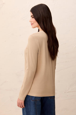 Haut Henley À Manches Longues Avec Détails Boutons-Pashmina