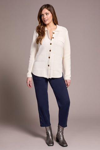 Special Wash Sweater Cardigan-Cream