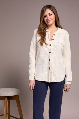 Special Wash Sweater Cardigan-Cream