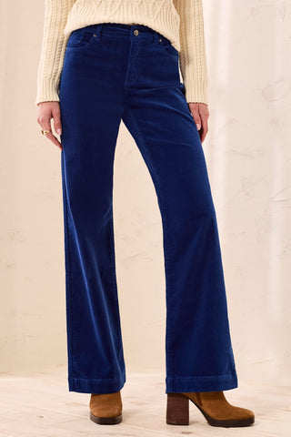 Pantalon Évasé En Velours Côtelé Taille Haute-Stellaire