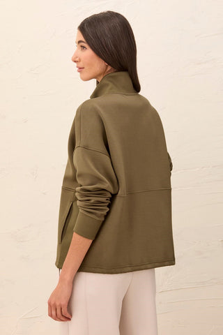 TECHNO LUX Quarter-Zip Funnel Neck Pullover-Basil