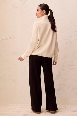 TECHNO LUX Quarter-Zip Funnel Neck Pullover-Moonstone