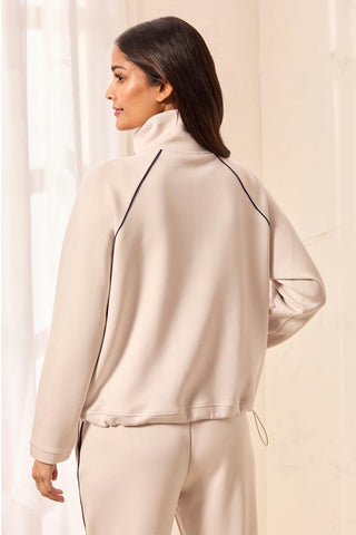 TECHNO LUX Pop Over Quarter Zip Pullover-Sanddune