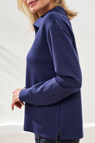 Techno Lux Scuba Johnny Collar Top-Jet blue