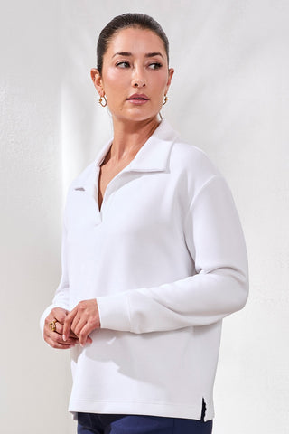 Techno Lux Scuba Johnny Collar Top-White