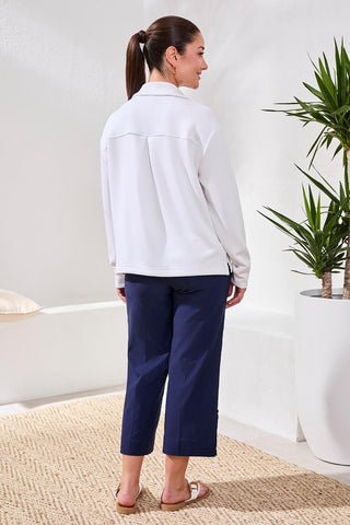 Techno Lux Scuba Johnny Collar Top-White
