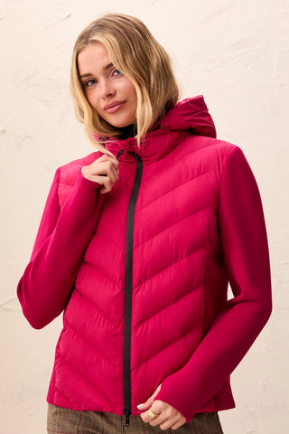 Water Repellent Hybrid Puffer Jacket With Hood-Jazzy