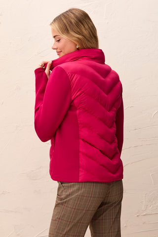 Water Repellent Hybrid Puffer Jacket With Hood-Jazzy