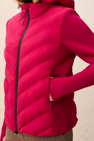 Water Repellent Hybrid Puffer Jacket With Hood-Jazzy