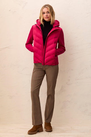 Water Repellent Hybrid Puffer Jacket With Hood-Jazzy