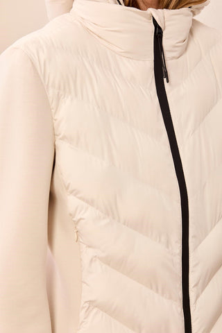 Water Repellent Hybrid Puffer Jacket With Hood-Moonstone