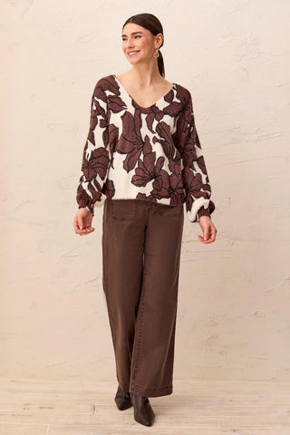Wear 2 Ways Front To Back Sweater-Saddlebrown