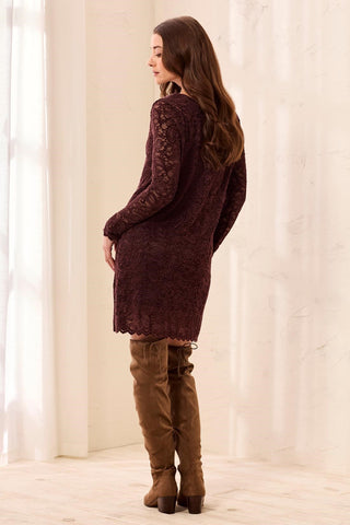 Wear 2 Ways Long Sleeve Velvet Lace Dress-Terra