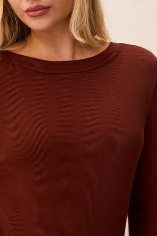 Wear Two Ways Long Sleeve Button-Front Knit Top-Rusticbrown
