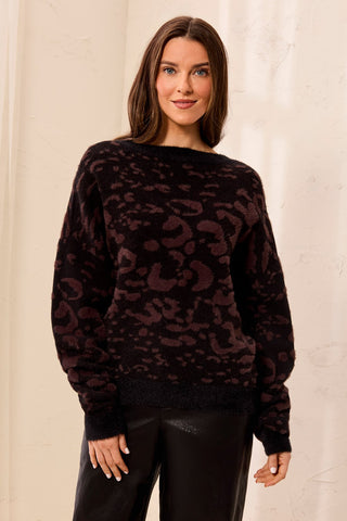 Wear Two Ways Textured V-Neck Button At Back Knit Sweater-Saddlebrown